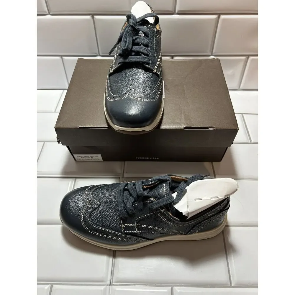 Florsheim Kids Great Lakes Jr Wingtip Oxfords Boys Size 2 1/2 M Navy Blue Laces